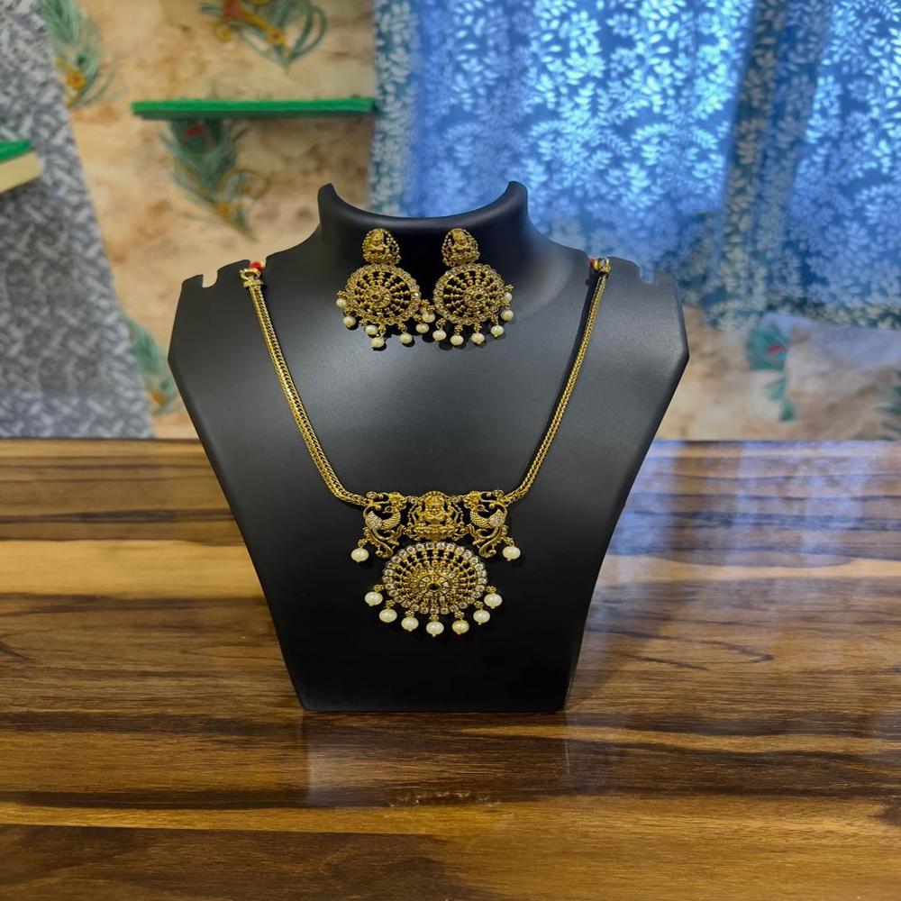 Traditional South Indian Temple Jewellery Goddess Laxmi Necklace Set