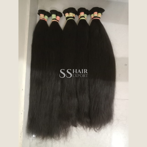 Bulk Hair Indian Hair Natural black Weaving Double Drawn