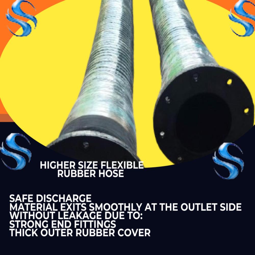 Large Diameter Rubber Hose - Color: Black