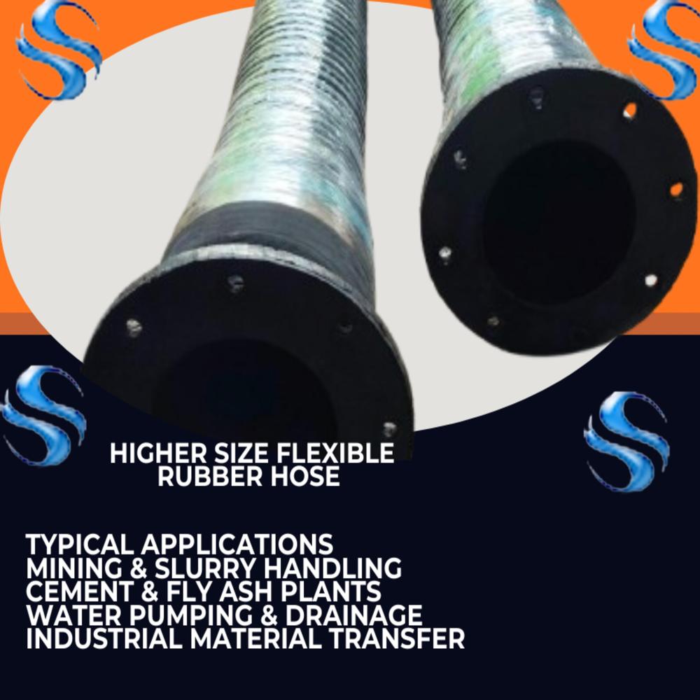 Large Diameter Rubber Hose - Color: Black