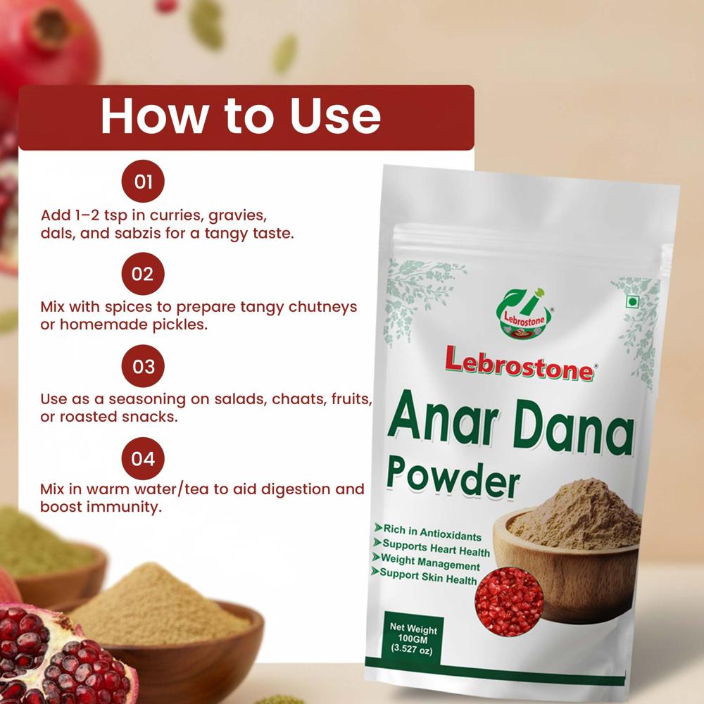 Lebrostone Anardana Powder  Improves Digestion, Boosts Immunity & Heart Health Naturally(100g)