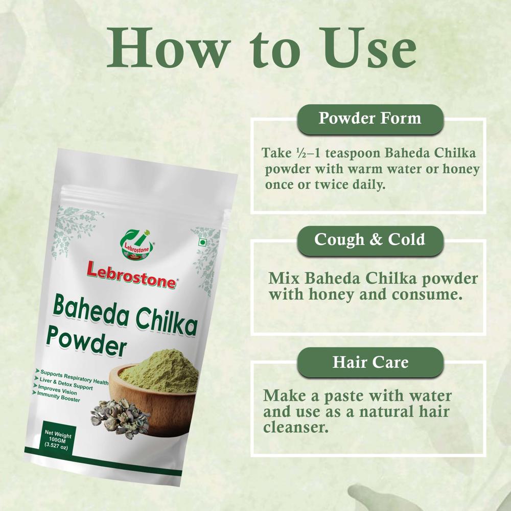 Lebrostone Baheda Chilka Powder (100 g) | Supports Respiratory Health & Digestive Wellness | Detox Support