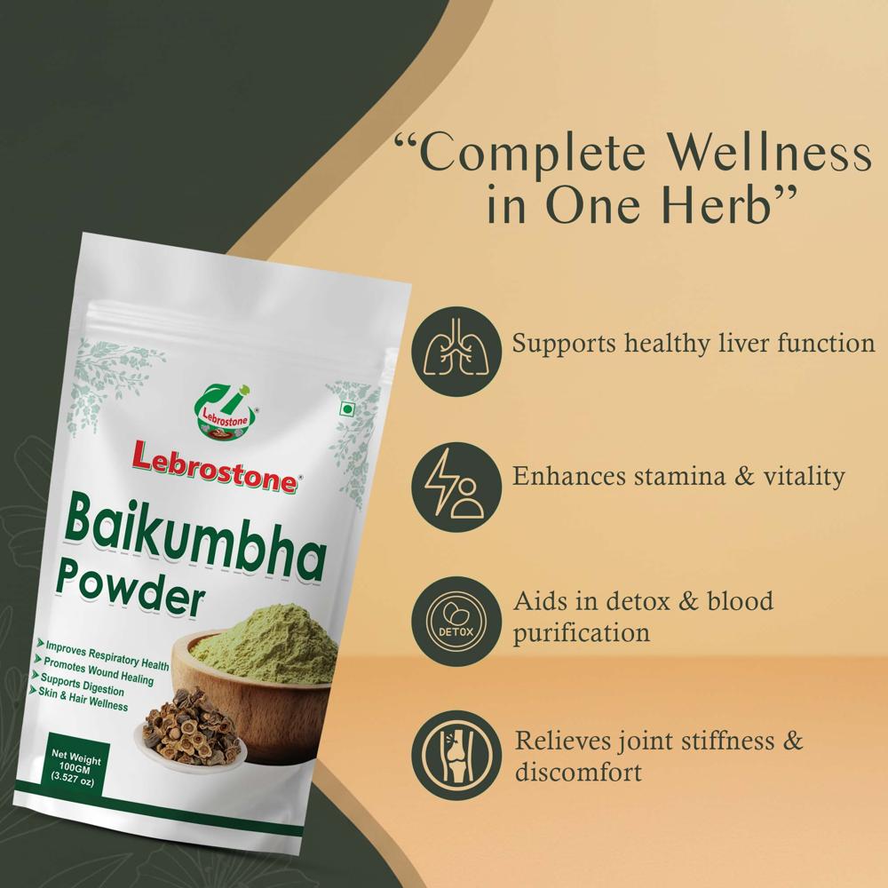 Lebrostone Baikumbha Powder  Enhances Stamina & Vitality, Supports Liver & Blood Purification|100g
