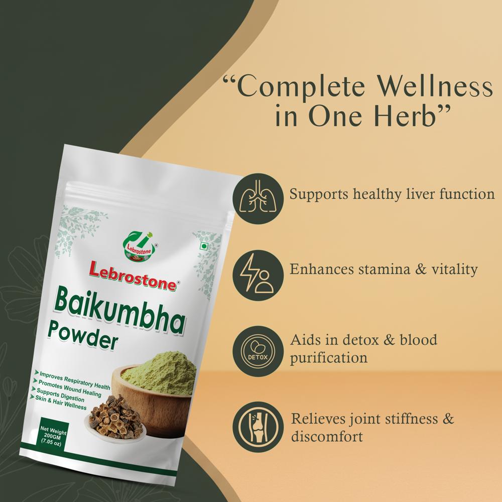 Lebrostone Baikumbha Powder  Enhances Stamina & Vitality, Supports Liver & Blood Purification|200g