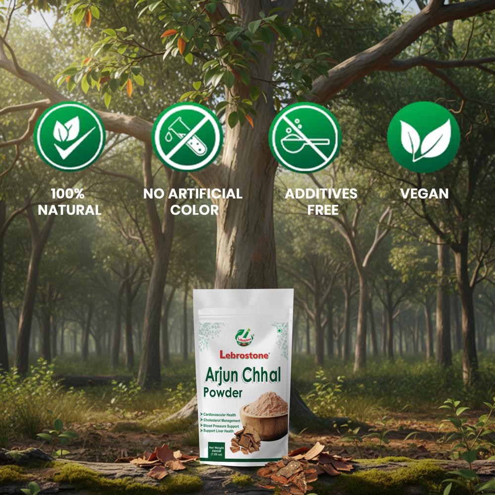 Lebrostone Arjun Chhal Powder | Heart Health, Blood Circulation, Liver & Digestive Support(200g)
