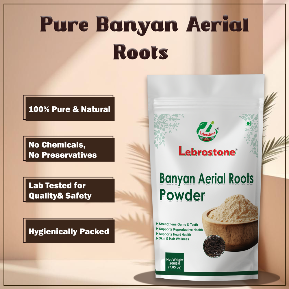 Lebrostone Banyan Aerial Roots Powder | Strength & Stamina Support | Ayurvedic Wellness Herb|200g