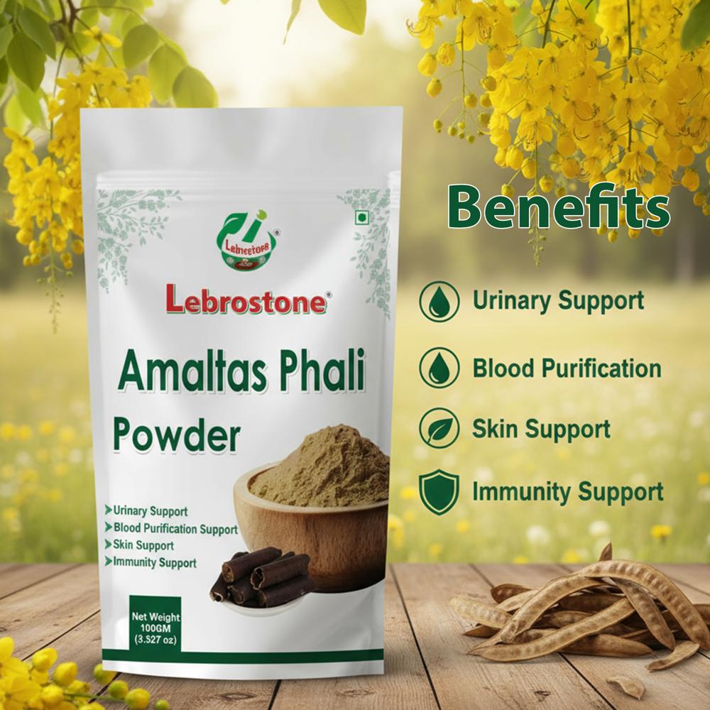 Lebrostone Amaltas Phali Powder | Urinary Support, Blood Purification, Skin & Immunity Care(100g)