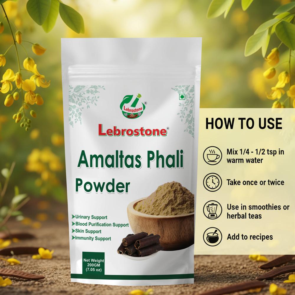 Lebrostone Amaltas Phali Powder | Urinary Support, Blood Purification, Skin & Immunity Care(200g)