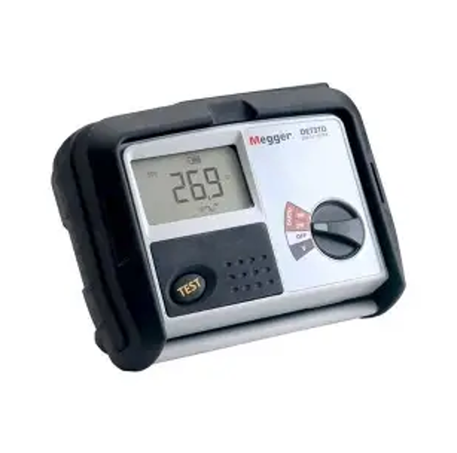 Digital Ground Resistance Tester DET3TD - ABS Plastic, 203x148x78mm, Dark Grey/Red | IP54 Waterproof, 2% Accuracy, 25-500V Test Voltage, Auto Power Off, Data Hold