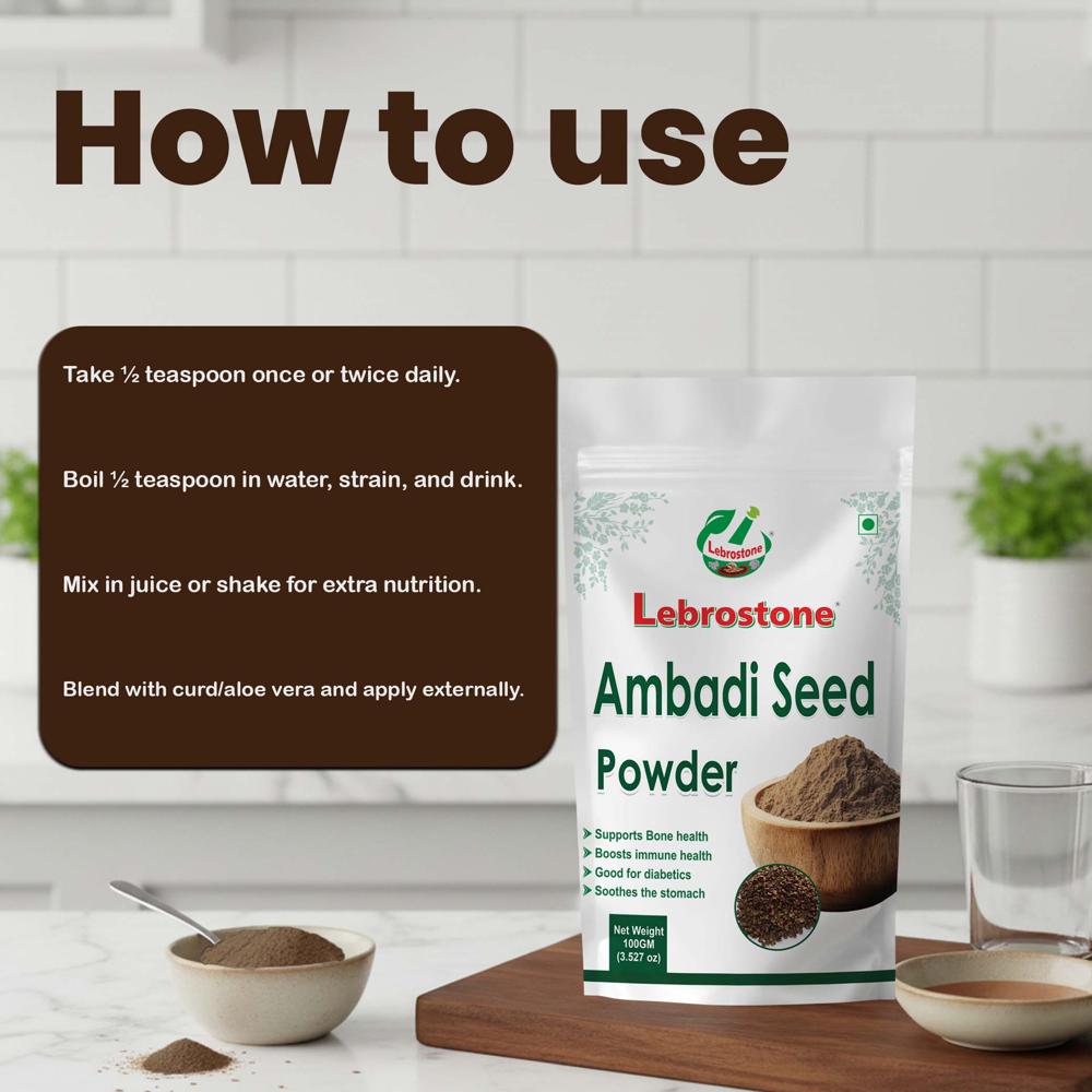 Lebrostone Ambadi Seed Powder | Supports Heart, Blood Pressure, Digestion & Skin Health(100g)