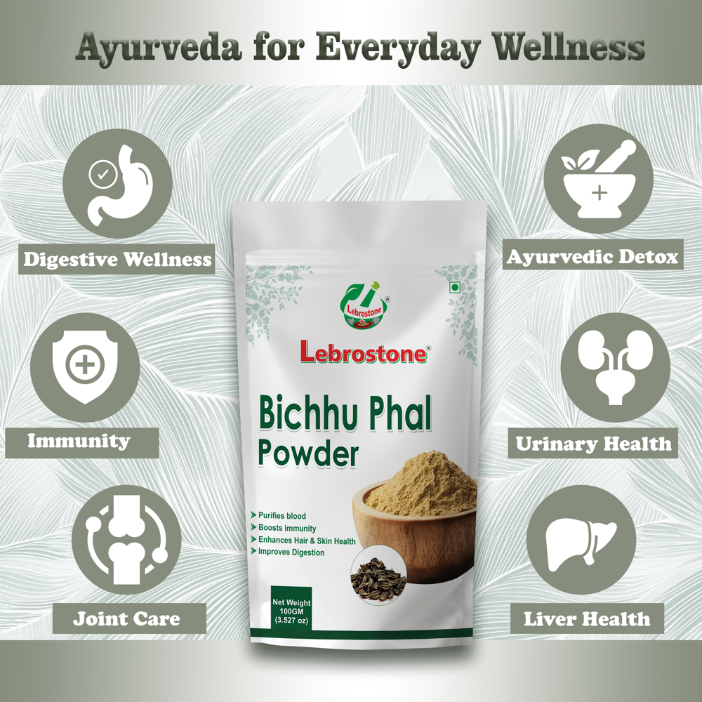 Lebrostone Bichhu Phal Powder  Digestive, Urinary & Liver Health with Immunity Support|100g