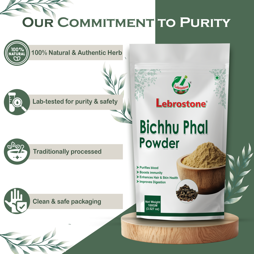 Lebrostone Bichhu Phal Powder  Digestive, Urinary & Liver Health with Immunity Support|100g