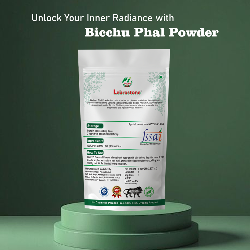 Lebrostone Bichhu Phal Powder  Digestive, Urinary & Liver Health with Immunity Support|100g