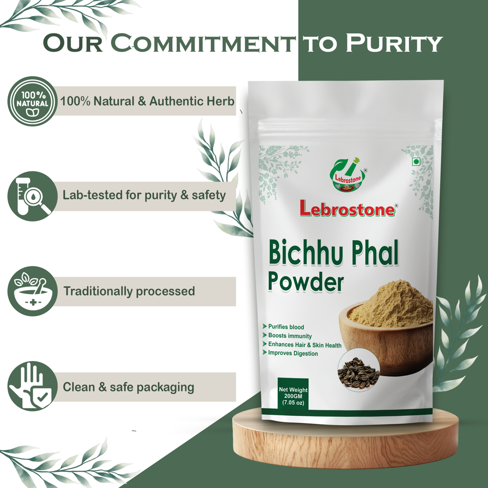 Lebrostone Bichhu Phal Powder  Digestive, Urinary & Liver Health with Immunity Support|200g
