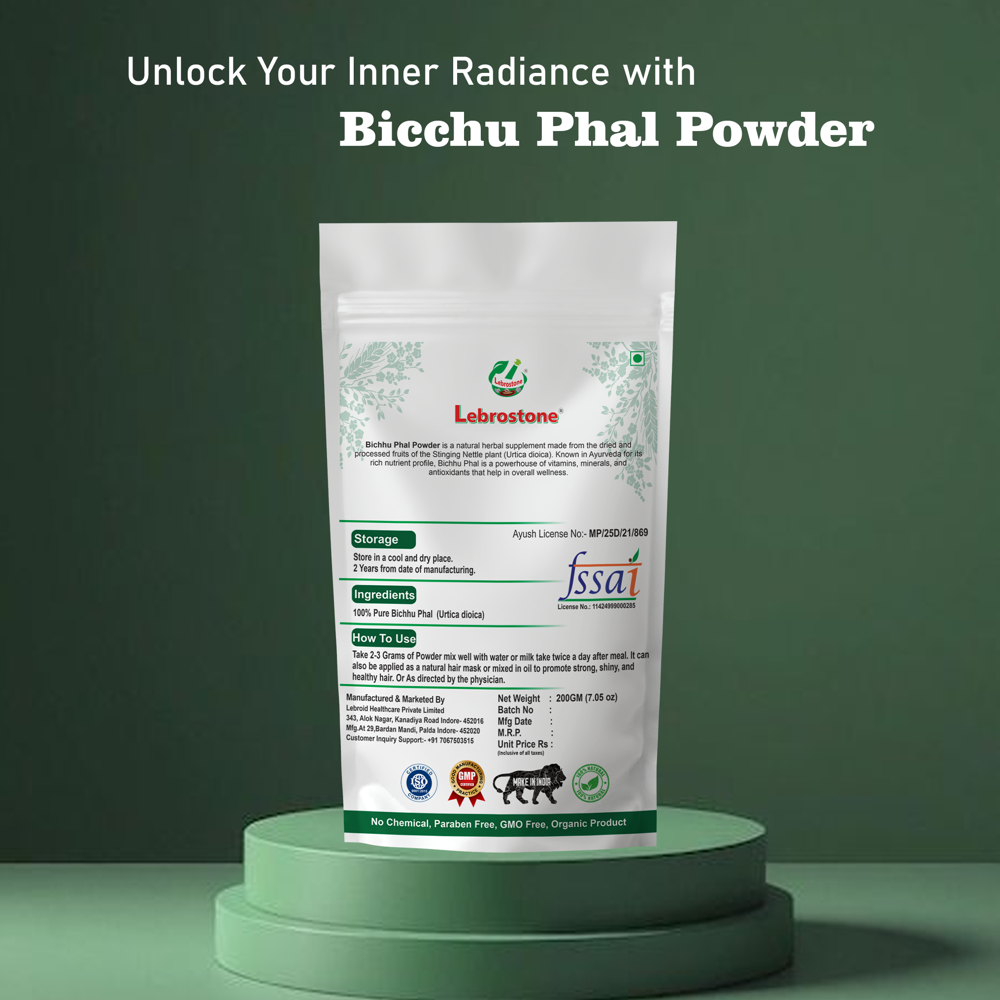 Lebrostone Bichhu Phal Powder  Digestive, Urinary & Liver Health with Immunity Support|200g