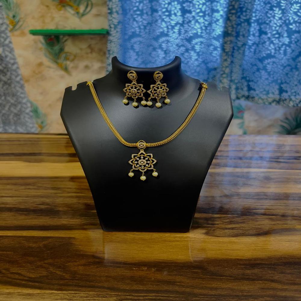 Golden Floral Whisper Necklace Set