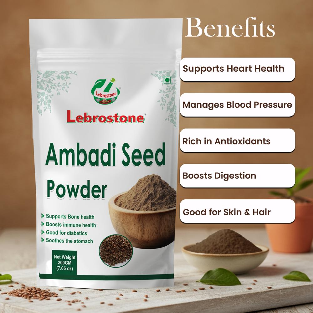 Lebrostone Ambadi Seed Powder | Supports Heart, Blood Pressure, Digestion & Skin Health(200g)