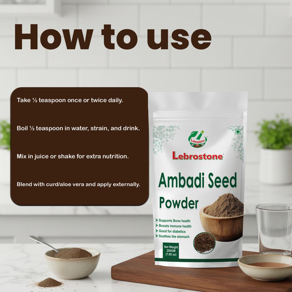 Lebrostone Ambadi Seed Powder | Supports Heart, Blood Pressure, Digestion & Skin Health(200g)