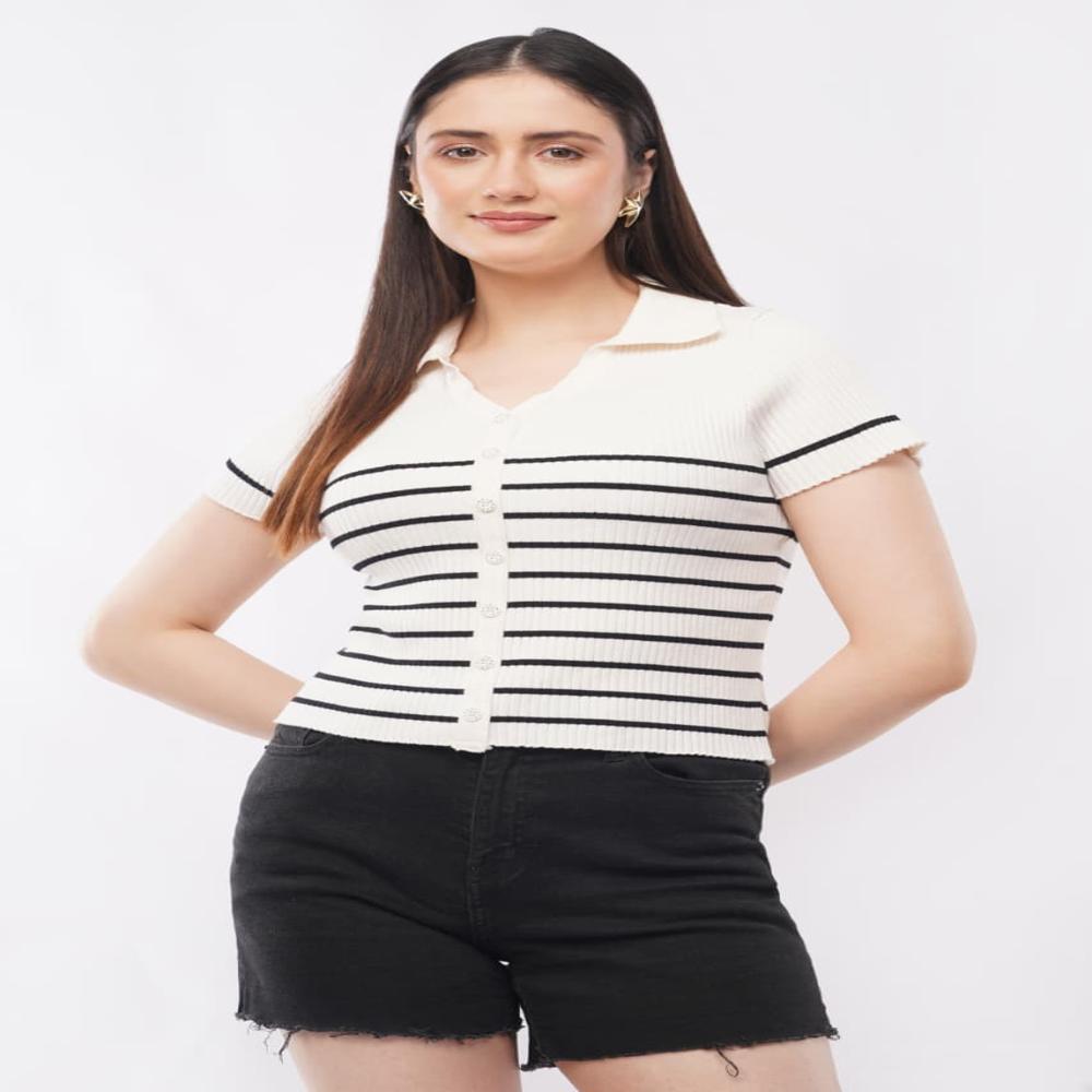 White Crop Top For Women