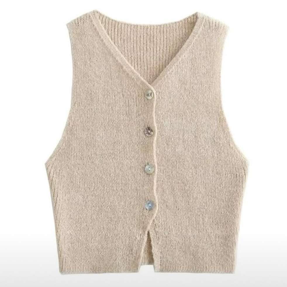 Women Cream Crop Top Without Sleeves