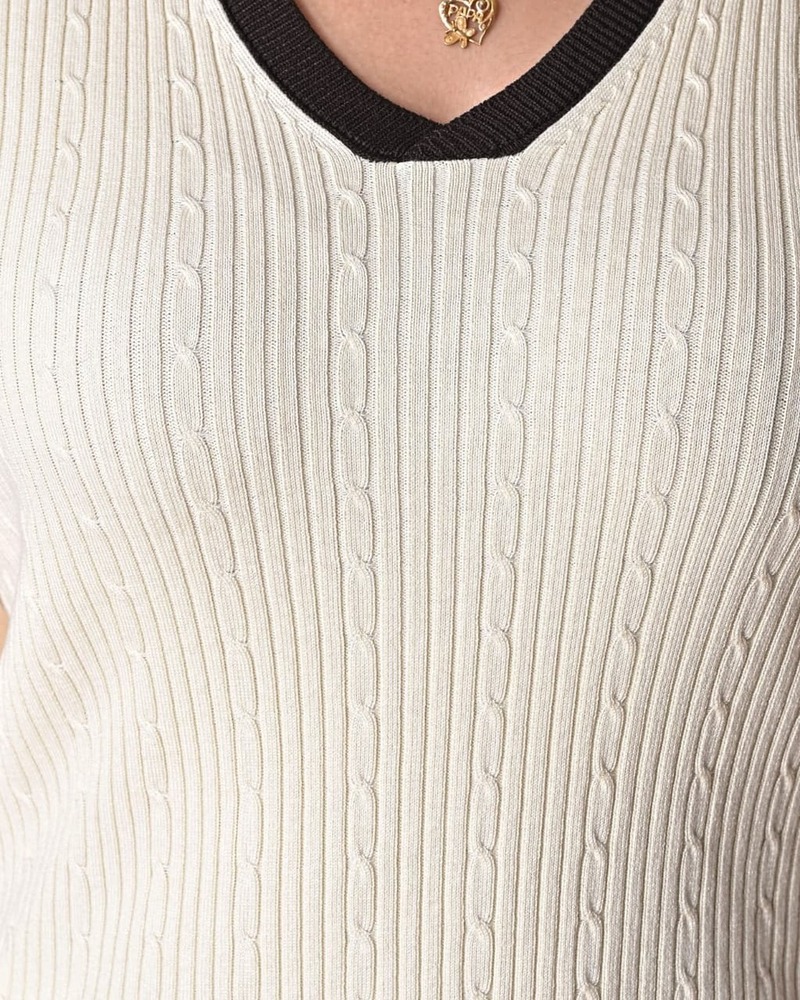 Women Off White Crop Top