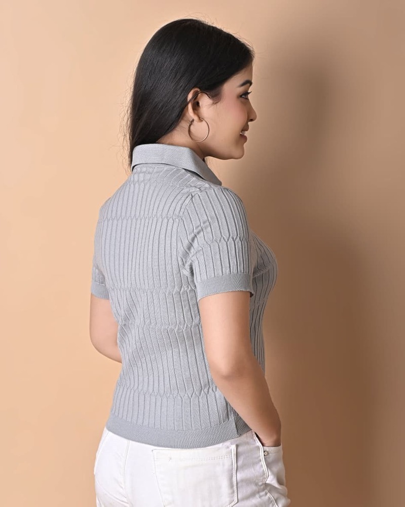 Women Grey Crop Top