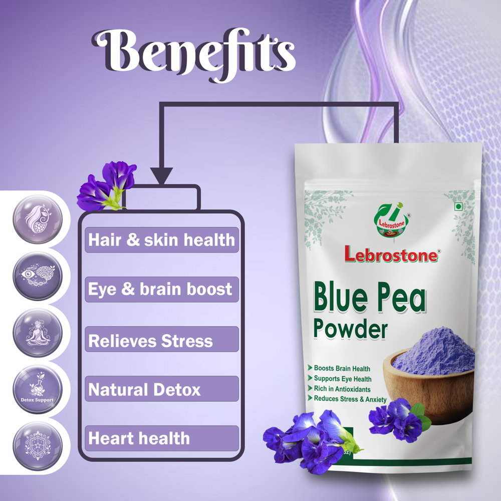 Lebrostone Blue Pea Powder  Hair & Skin Care, Eye & Brain Boost, Detox Support