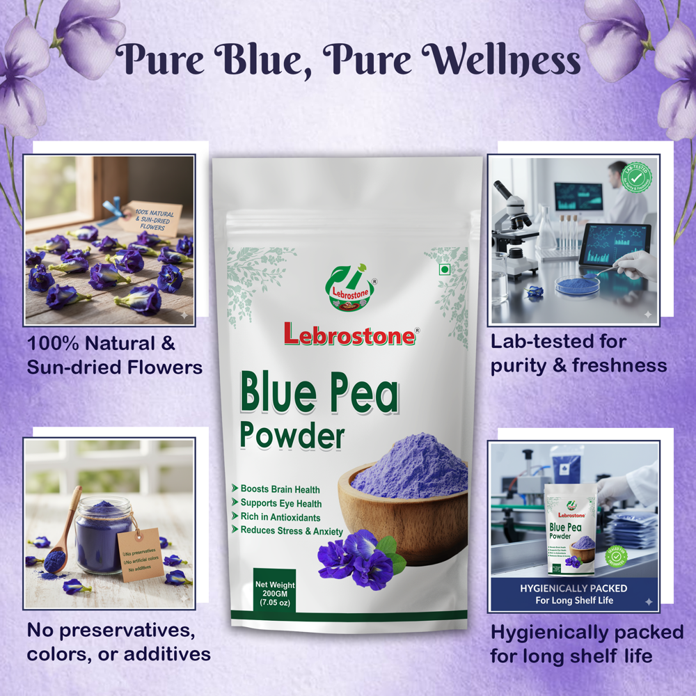 Lebrostone Blue Pea Powder  Hair & Skin Care, Eye & Brain Boost, Detox Support