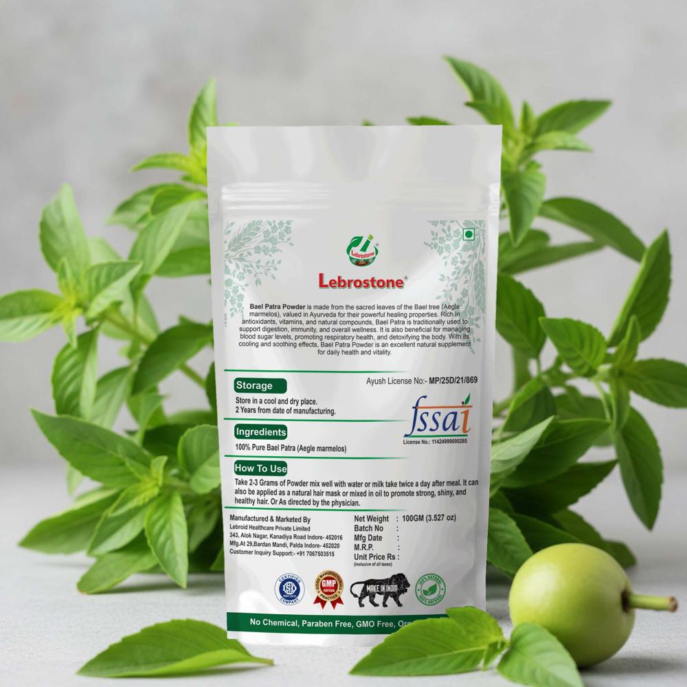 Lebrostone Pure Bael Patra Powder  | Ayurvedic Digestive, Detox & Wellness Support|100g
