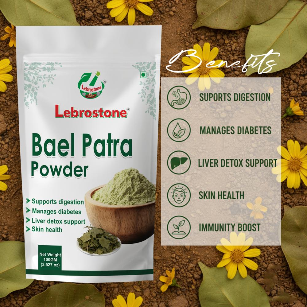 Lebrostone Pure Bael Patra Powder  | Ayurvedic Digestive, Detox & Wellness Support|100g