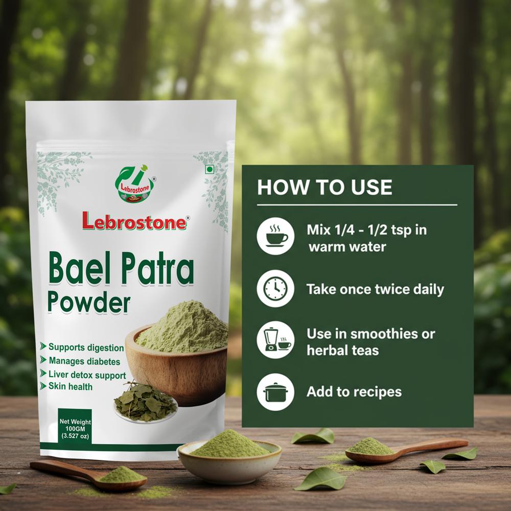 Lebrostone Pure Bael Patra Powder  | Ayurvedic Digestive, Detox & Wellness Support|100g