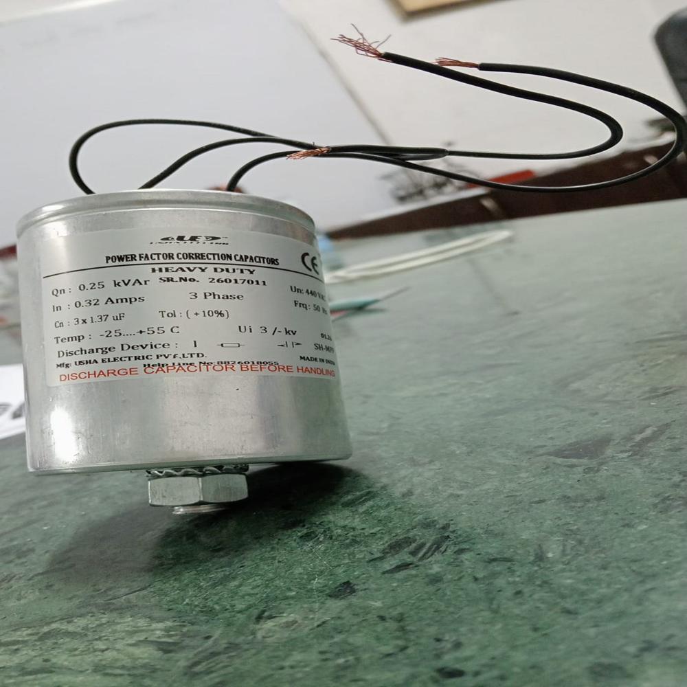 0.25 Kvar 440 Volt 3 Phase Cylindrical Type Capacitor