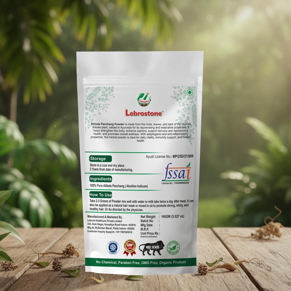 Lebrostone Atibala Panch Powder | Supports Joints, Bones, Skin, Digestion & Respiratory Health(100g)