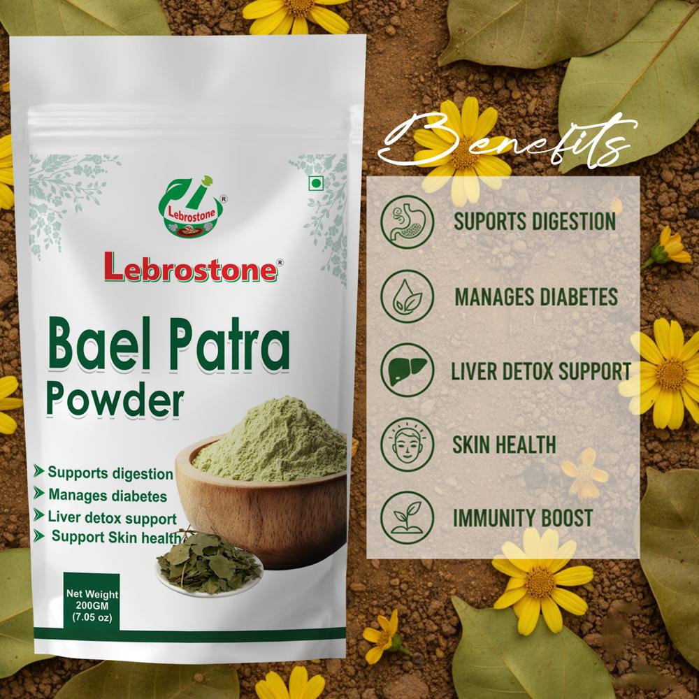 Lebrostone Pure Bael Patra Powder  | Ayurvedic Digestive, Detox & Wellness Support|200g