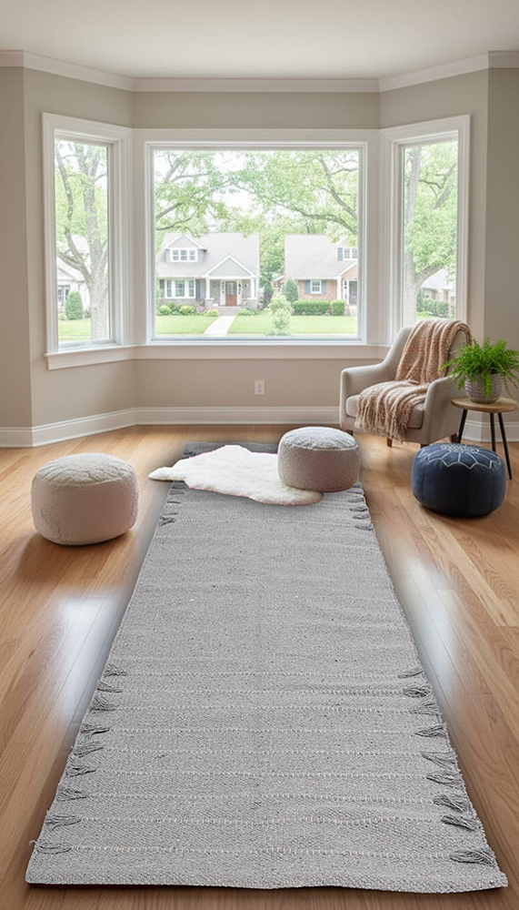 Grey Cotton Yoga Mat