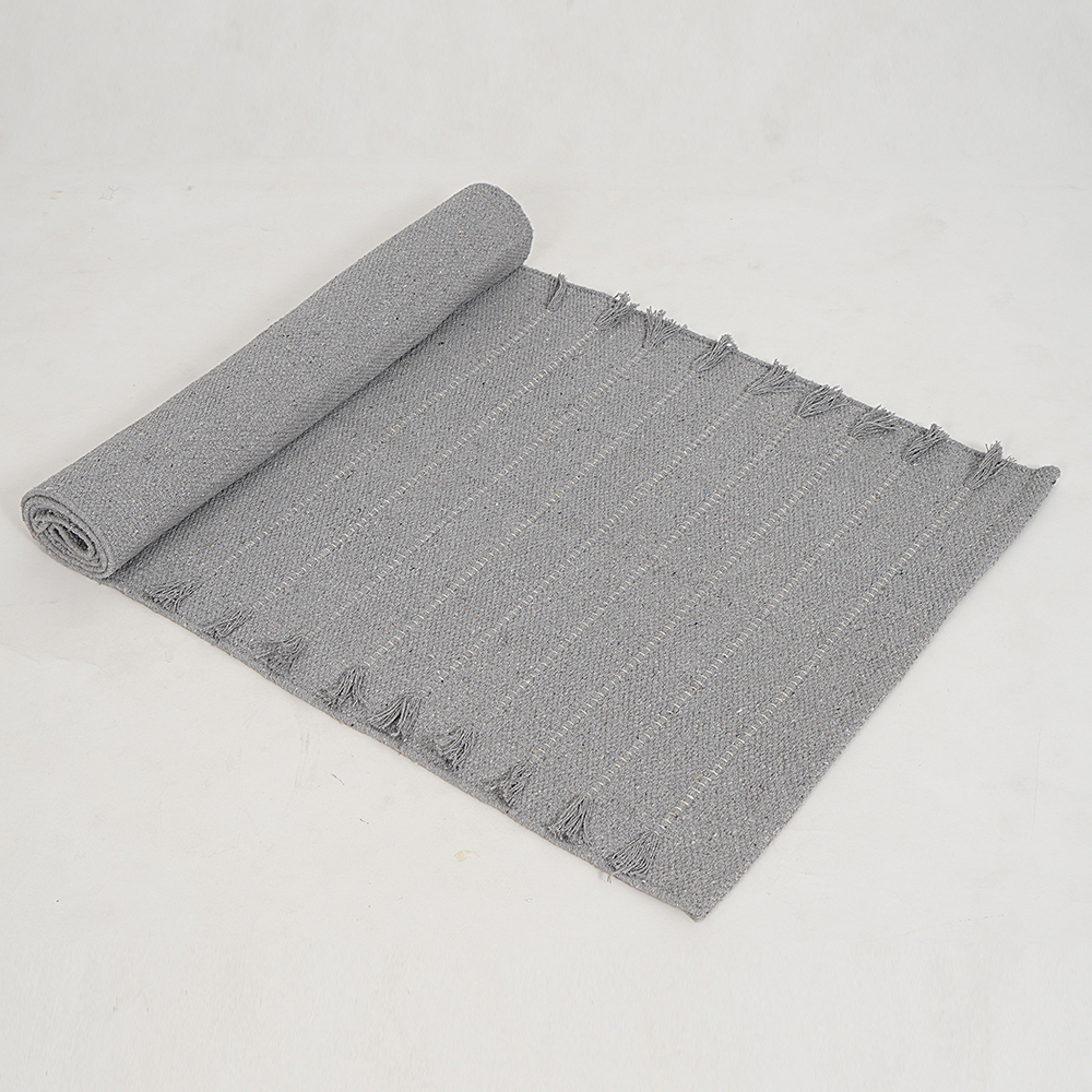 Grey Cotton Yoga Mat