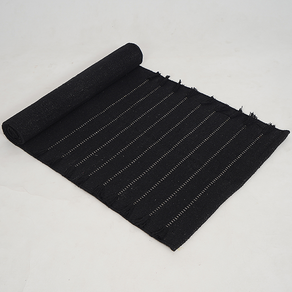 Black Cotton Yoga Mat