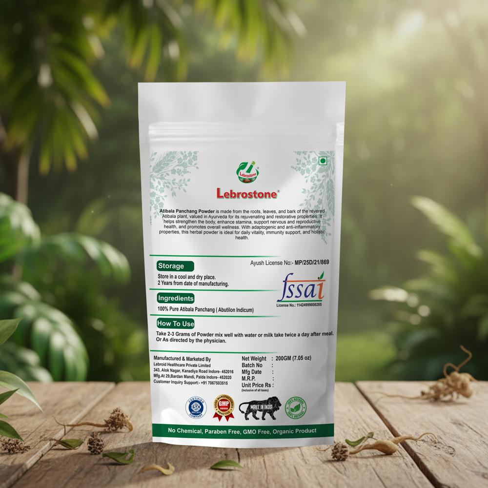 Lebrostone Atibala Panch Powder | Supports Joints, Bones, Skin, Digestion & Respiratory Health(200g)