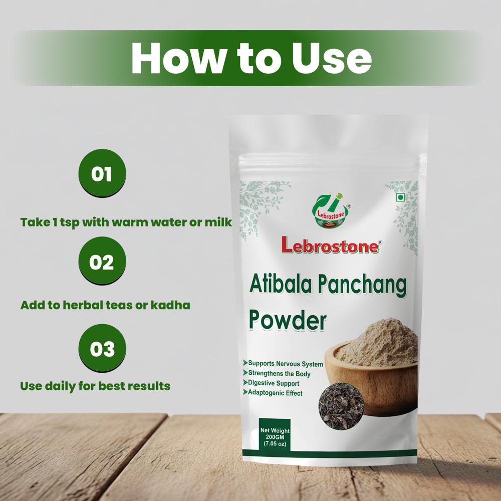 Lebrostone Atibala Panch Powder | Supports Joints, Bones, Skin, Digestion & Respiratory Health(200g)