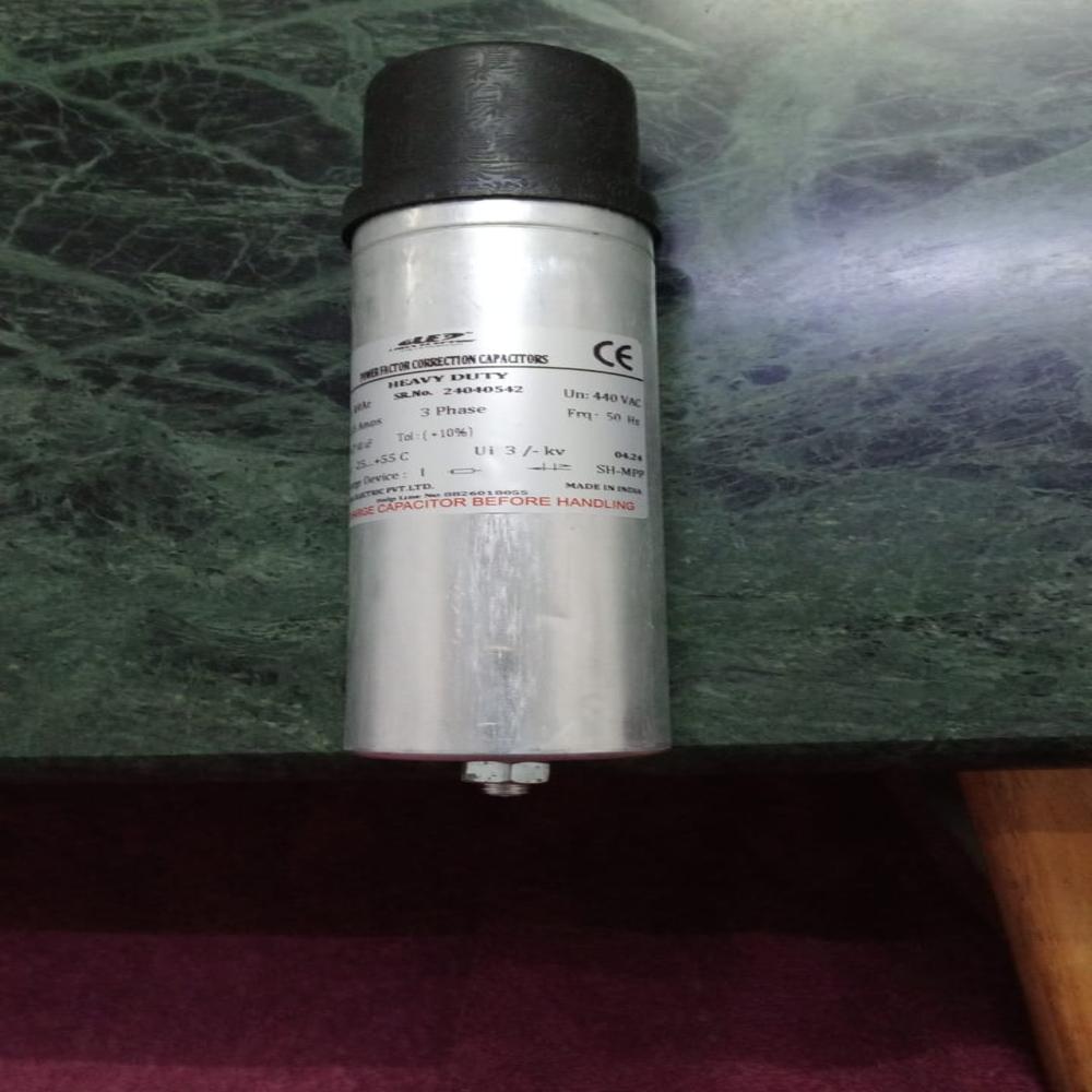 5 Kvar 440 Volt 3 Phase Cylindrical Type Capacitor - Color: Grey
