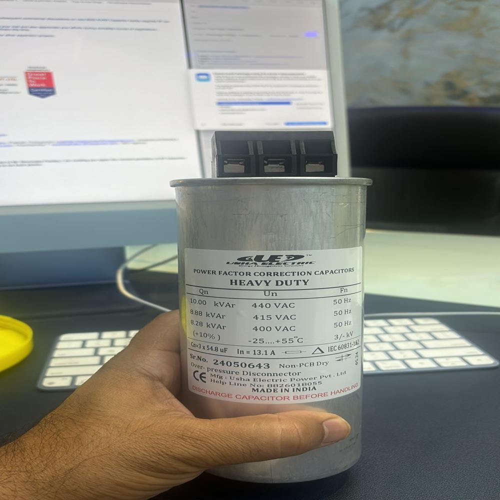 10 Kvar 440 Volt 3 Phase Cylindrical Type Capacitor