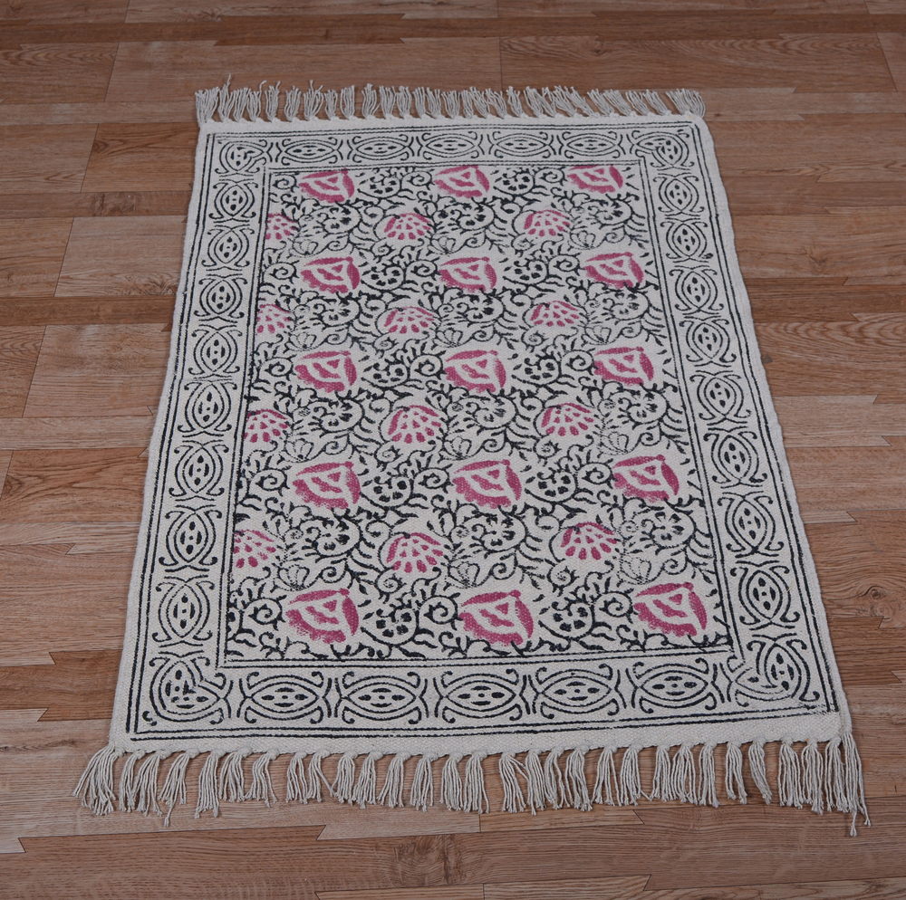 Fancy Cotton Hand Block Print Rugs