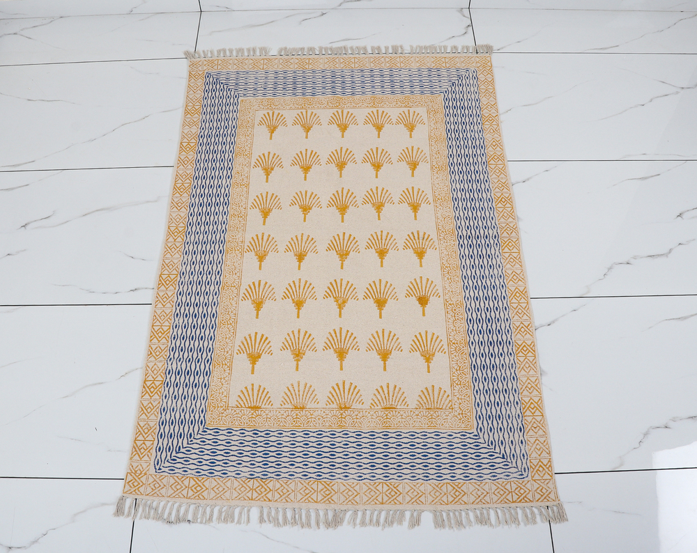 Cotton Hand Block Print Rugs