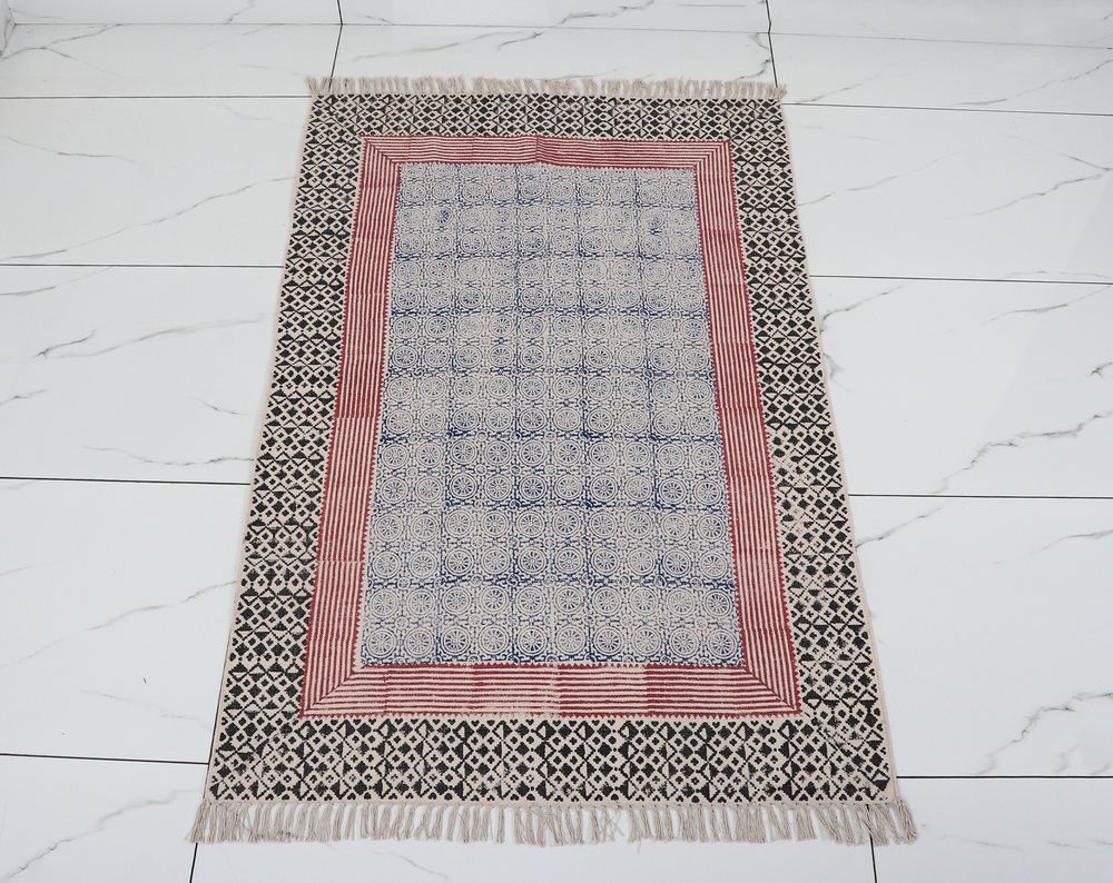 Cotton Hand Block Print Rugs