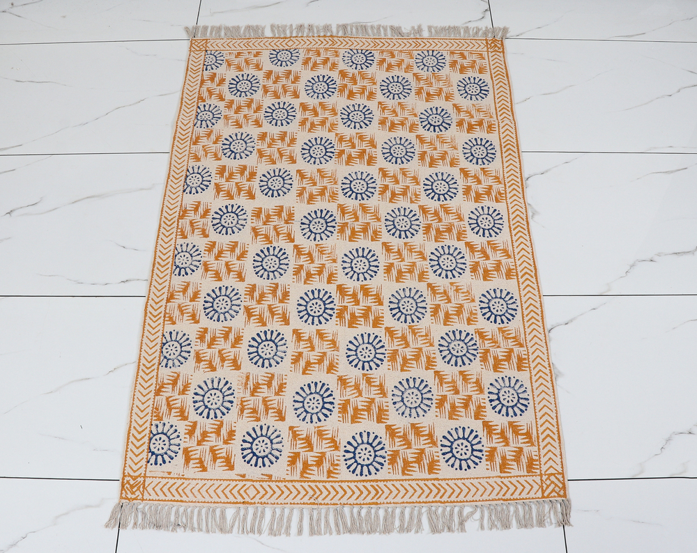 Jaipuri Designer Cotton Hand Block Print Rugs