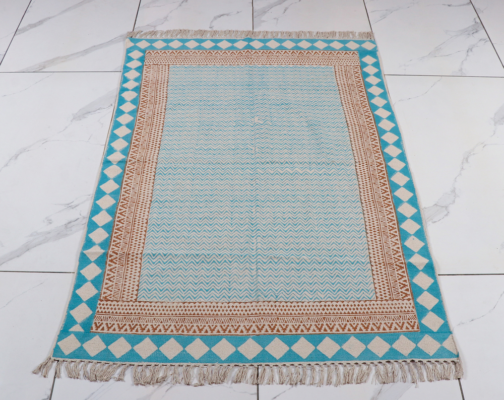 Designer Cotton Hand Block Print Rugs