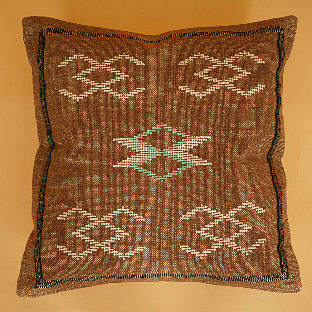 Brown Sabra Pillow Cushion Cover - Dimensions: 45 Cm X 45 Cm (18 X 18) Centimeter (Cm)