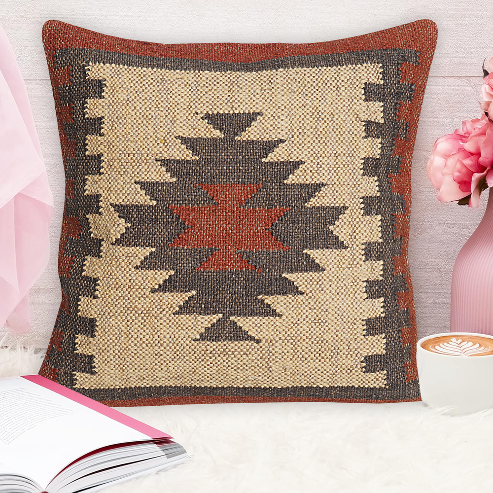 Wool Jute Cushion Cover