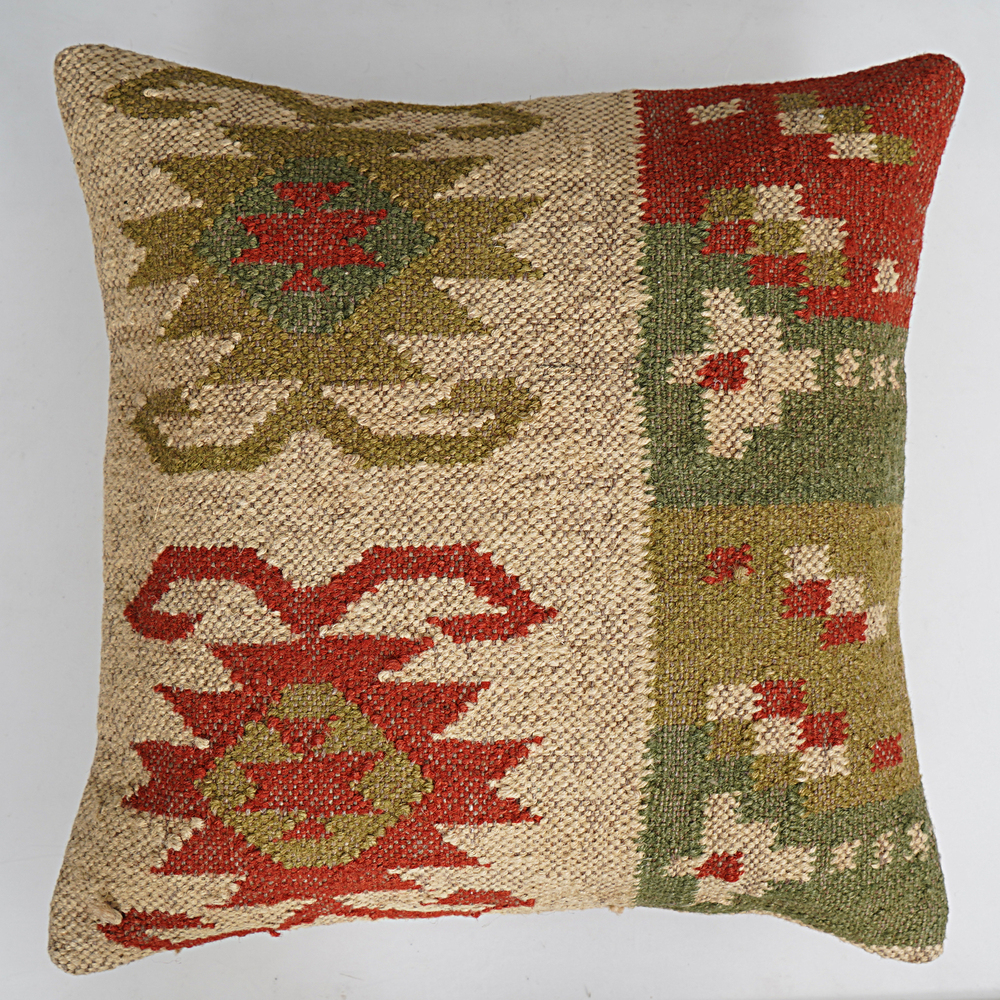 Designer Wool Jute Cushion Cover