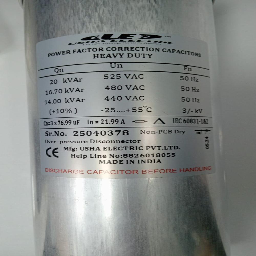 20 Kvar 440 Volt 3 Phase Cylindrical Type Capacitor
